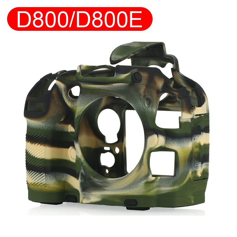 Funda de goma de silicona suave HQ para cámara Nikon D500 D750 D800 D810 D850: D800 D800E Camo