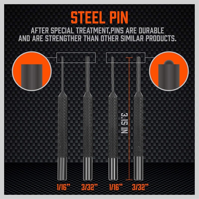 19 Pcs Punch Set and Hammer with Brass, Hollow, Steel, Plastic Punches, Brass Punch for Gunsmithing Maintenance.
