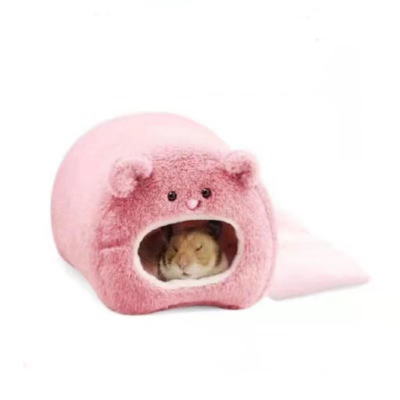 Cama suave y cálida para hámster, hamaca de rata, cerdo, ardilla, jaula de juguete para mascotas, casa colgante, nido + alfombrilla, cama para animales, nido para ratas