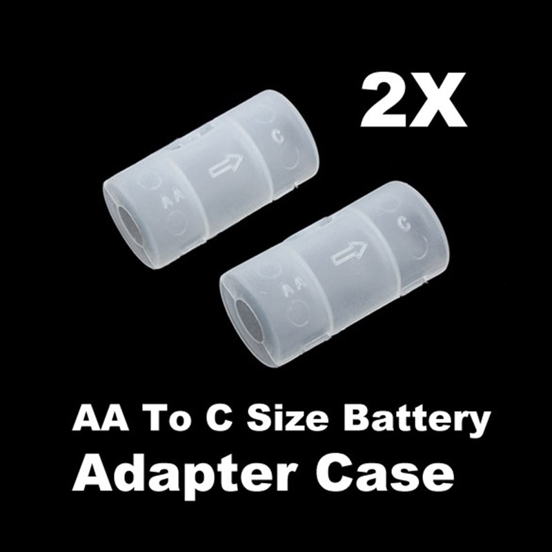 2 Stks/set Converter Adapter Aa Naar C Formaat Batterij Case Wit FKU66