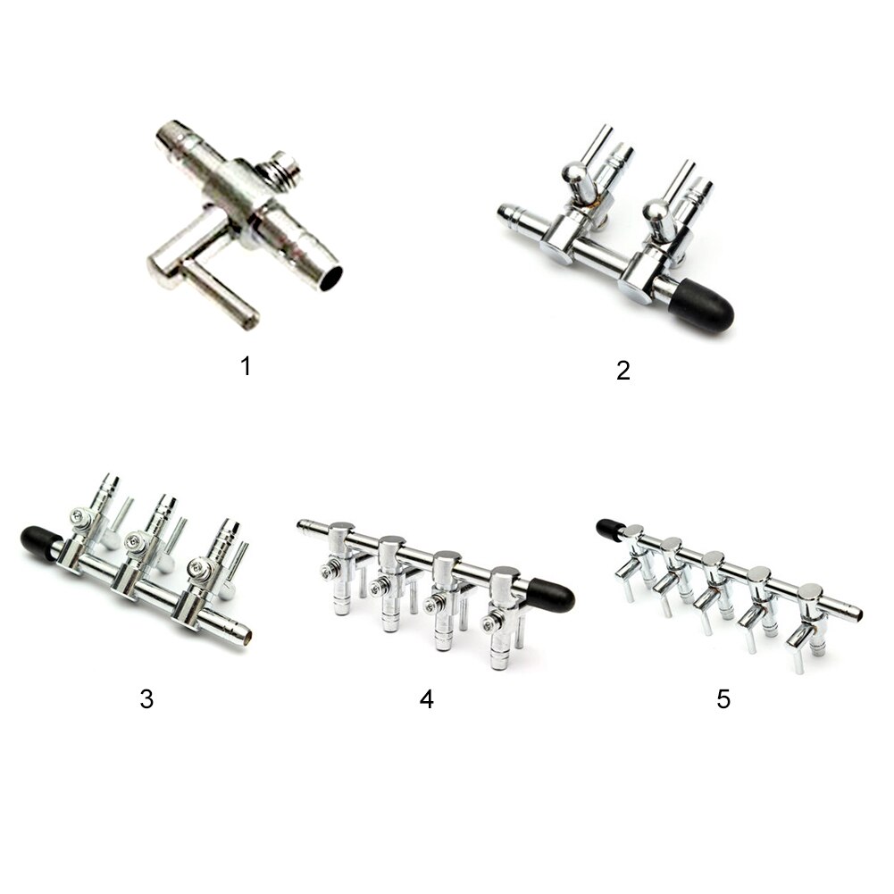 Stainless Steel Aquarium Fish Tank Air Flow Distributor 1-5 ways Lever Control Aquarium Pet Supplies