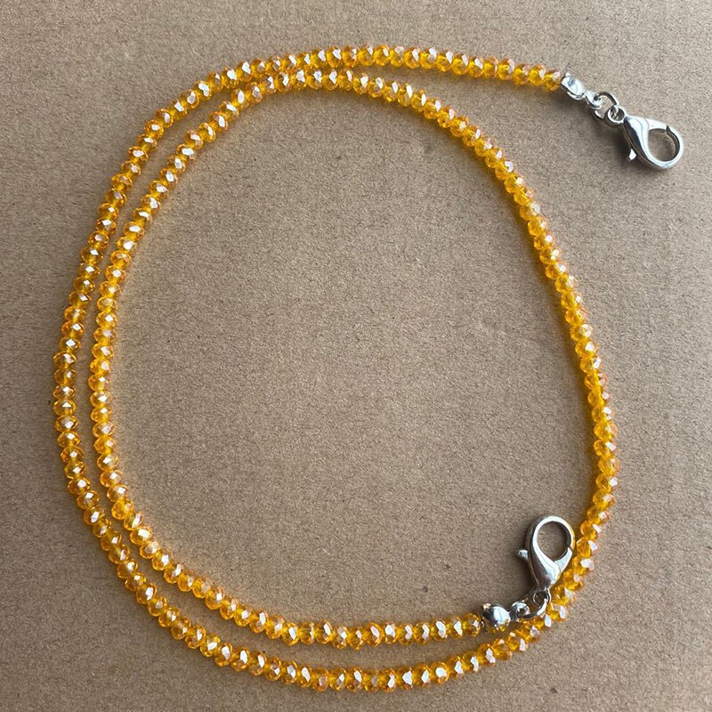 Cadena para mascarilla facial con cuentas de cristal para hombre y mujer, cadena para gafas de sol con cuello, cordones, accesorios para gafas: Naranja