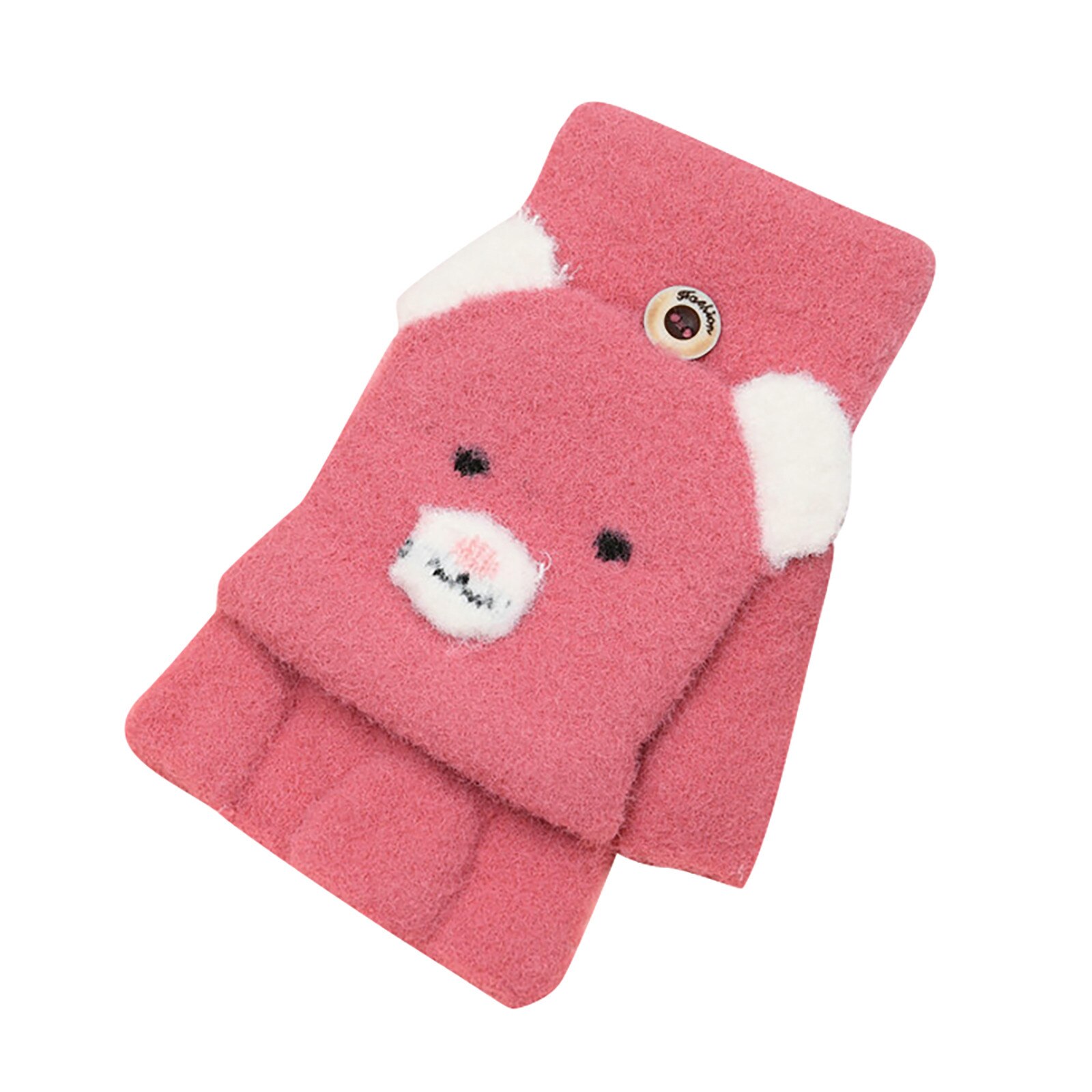 Neueste Karikatur Baby Fäustlinge Winter Warme Gestrickte Handschuhe freundlicher Jungen Mädchen Halbe Finger Handschuhe Handschuhe Für freundlicher перчатки: rot