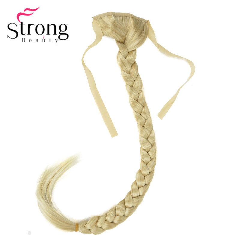 StrongBeauty Blonde Long Fishtail Braid Ponytail Extension Synthetic Clip In Hairpiece COLOUR CHOICES: 24BT613
