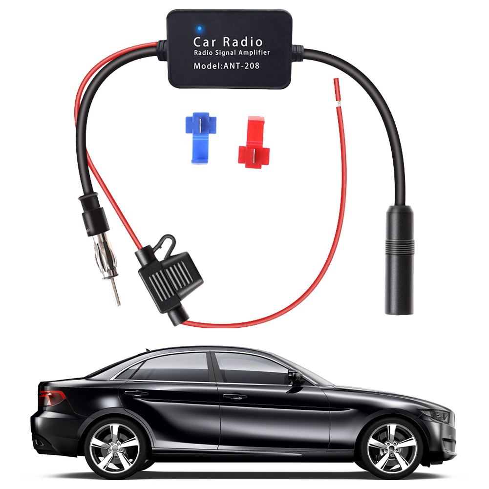 12V Auto Antenne Signaalversterker Set Auto Antenne Booster Autoradio Antenne Versterker voor ANT208 Auto Elektronische Accessoires