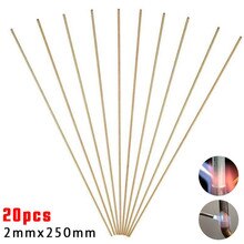 20pcs Low Temperature Brass Welding Rod Power Tool Welding Auxiliary Supplies Flux Kit 2*250mm For Repair WWelding Brazing Solde