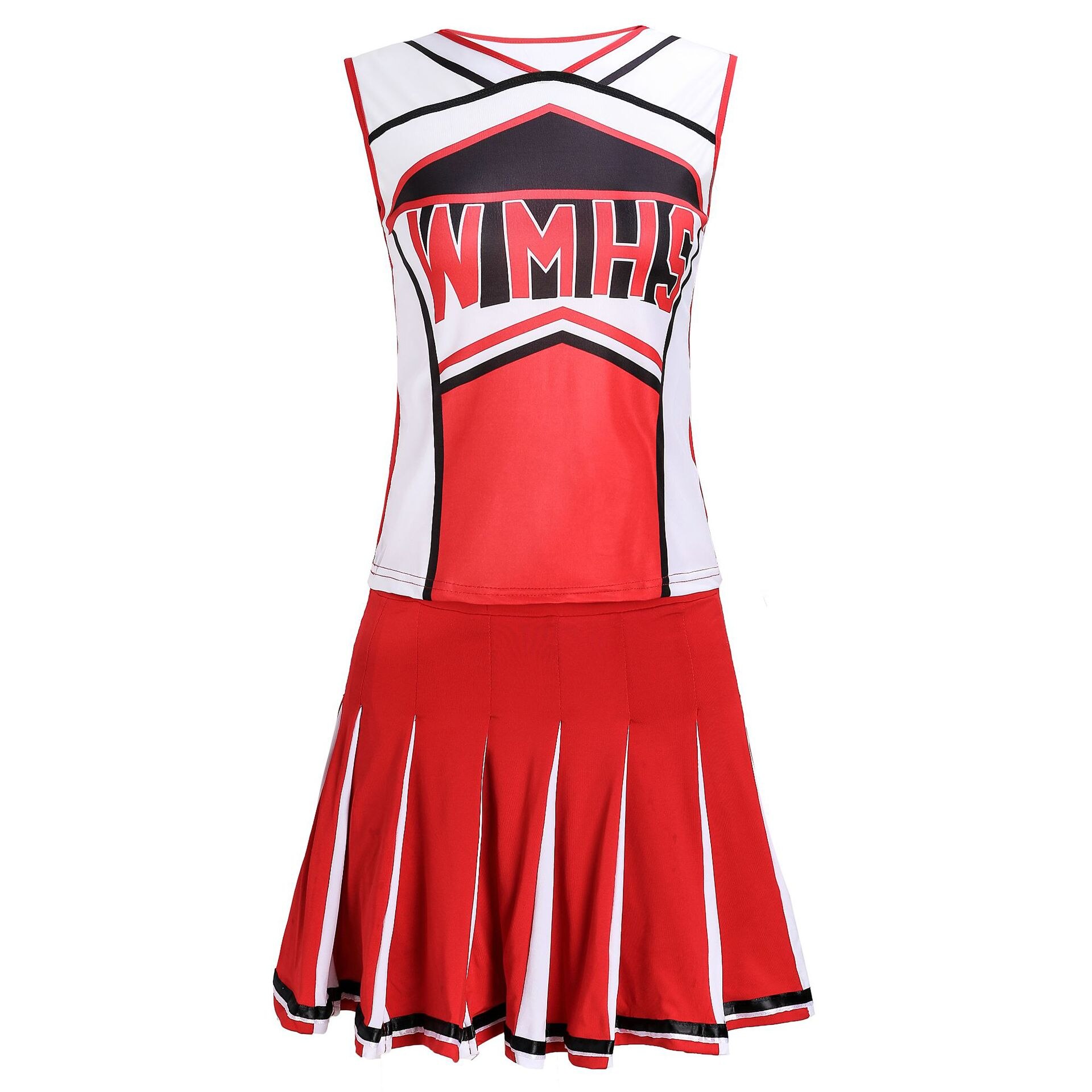 Sexet baby pige cheerleader kostume kvindelig dans kostume cheerleading dragter form cheerleader uniform: Rød