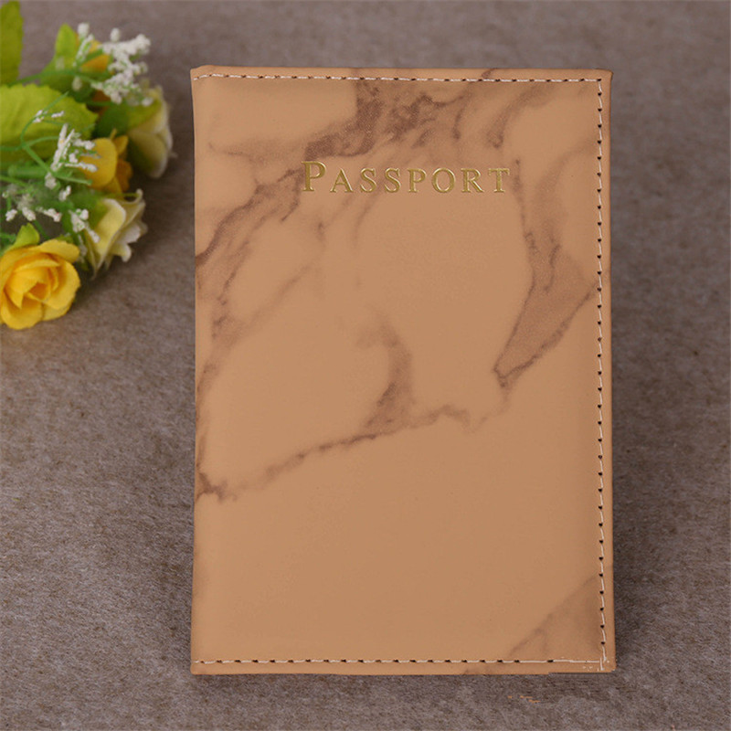 Colorful Marble Style Passport Cover Waterproof Passport Holder Travel Cover Case Passport Holder Passport Packet: Coffee
