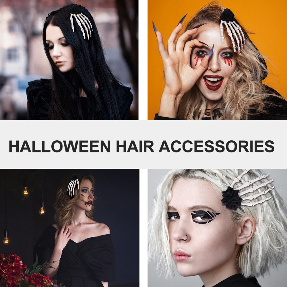 1pc vampyr halloween hårklipp hodeskalle pote mønster hårnål fest hår tilbehør