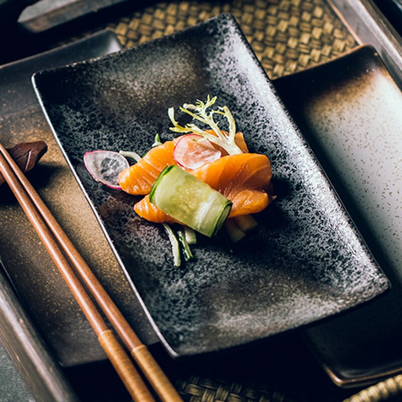 large rectangular plate Japanese ceramic plate sushi plate large size flat plate nice tableware
