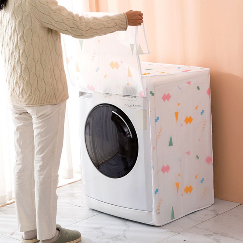 Peva Gedrukt Wasmachine Stofkap Bloemen Geometrische Wasmachine Stofkap Thuis Roller Flip Wasmachine Cover #