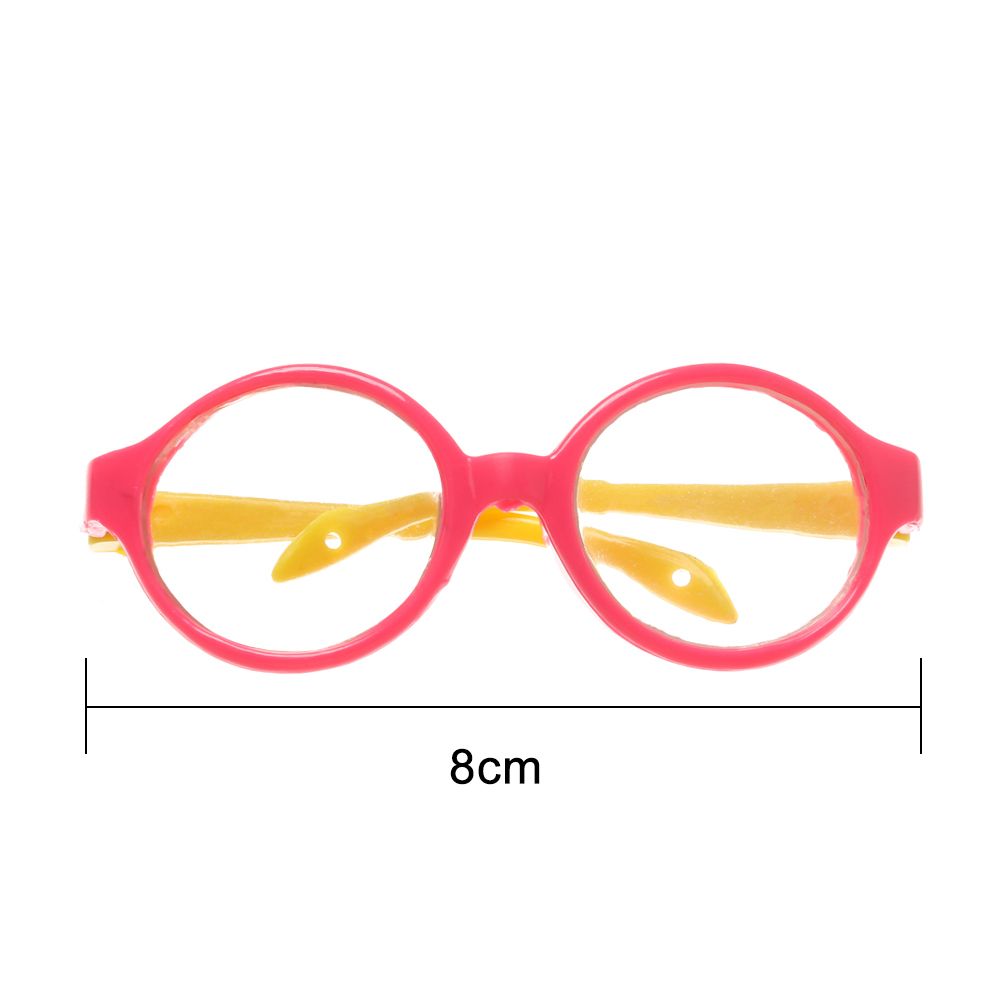 Colorful Doll Glasses Clear Lens Round Frame Eyewear Miniature Eyeglasses Fit 18 Inch Playing House Cool Girl Accessory