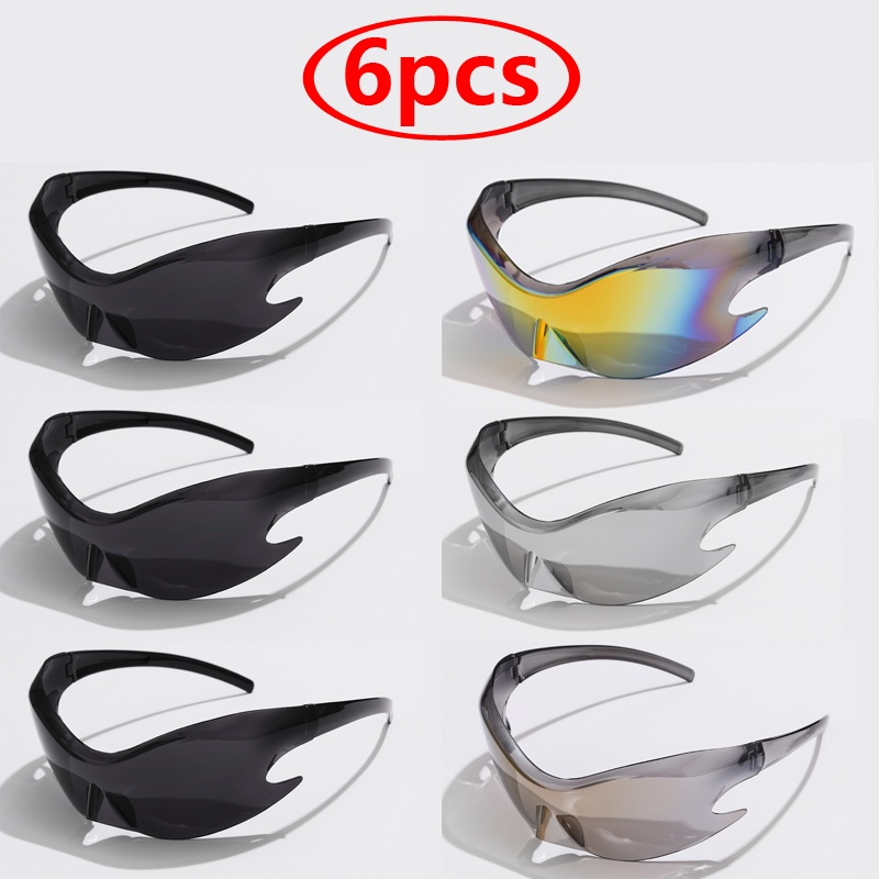 Luxury Brand Sports Punk Y2K Sunglasses Women Men Unique Goggle One Piece Sun Glasses For Male Cycling Hip Hop Shades UV400: Burgundy