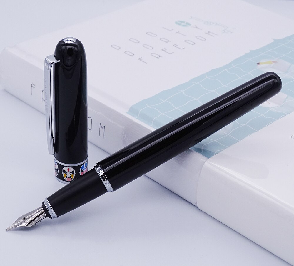 Duke 805 Fountain Pen Beijing Opera Rhythm Pattern , Unique Writing Pen Office Business Supplies Black