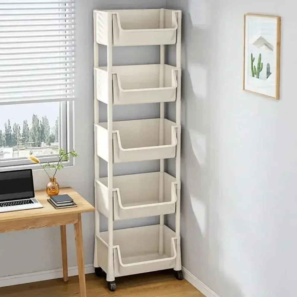 Trolley Boekenplank Verplaatsbare Boekenplank Mobiele Keuken Opbergrek Multi-Layer Opslag Shelve Met Wielen Snackkar Opbergrek
