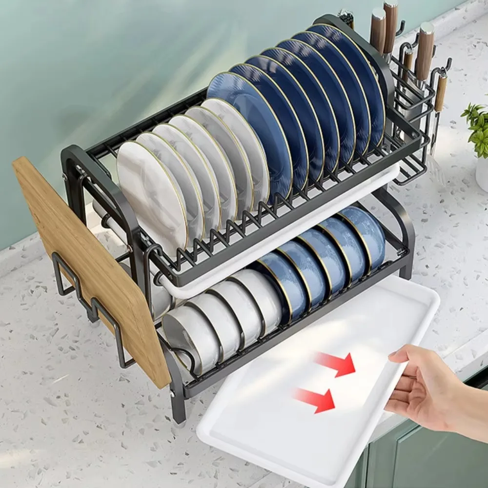 Küche Gericht Gestell Multifunktionale Lagerung Ablauf Gestelle Tragbare Geschirr Organizer Multi Schicht Haushalt Schreibtisch Lagerung Regal