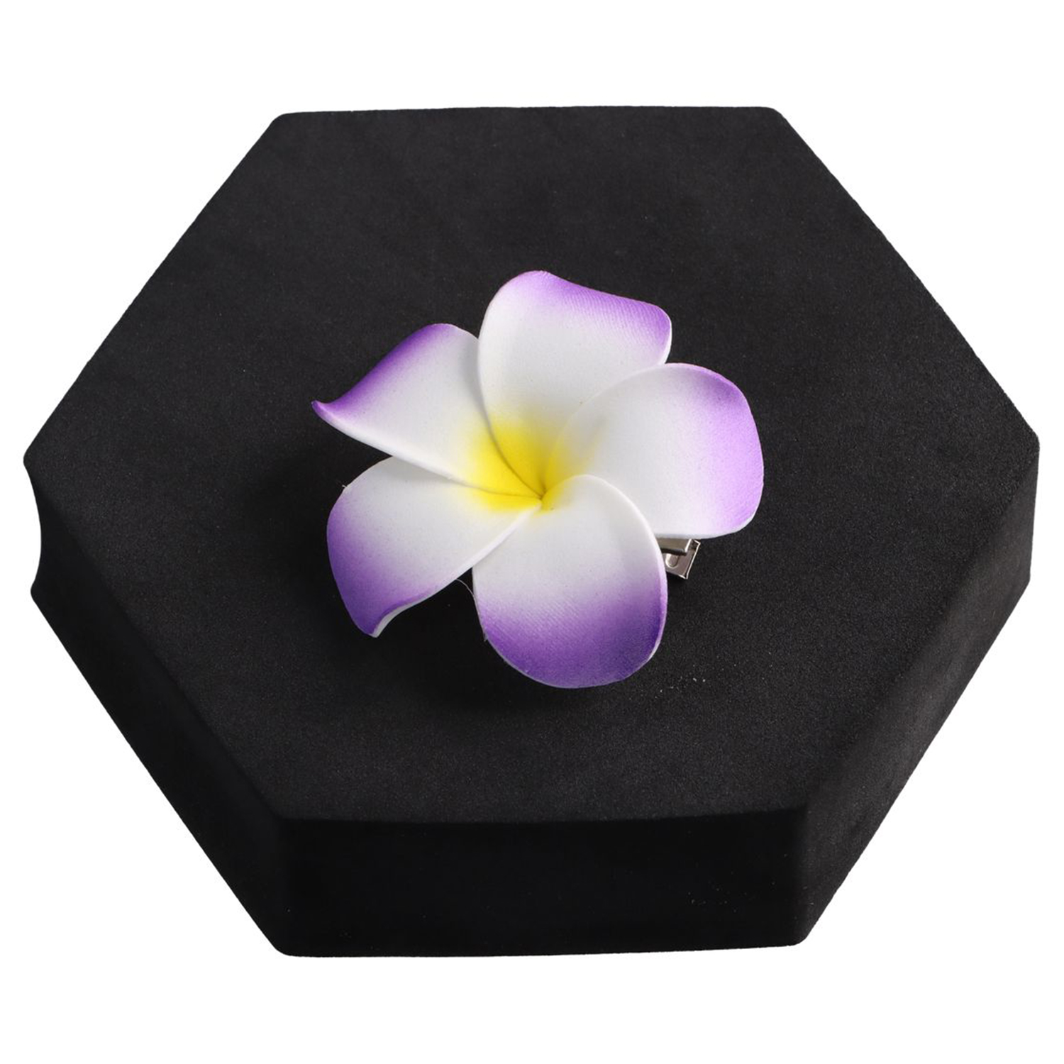 Pinza de pelo de flores para mujer, pasador de playa hawaiana, accesorios coloridos, horquilla, herramientas de peinado de tiro: Morado