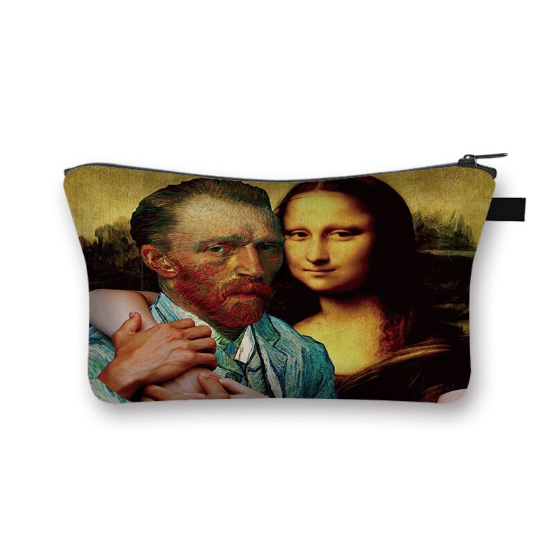 Fun-Bolso de cosméticos spoof Mona Lisa para mujer, neceser de viaje para cosméticos, monedero portátil: shzbqwmnls017x