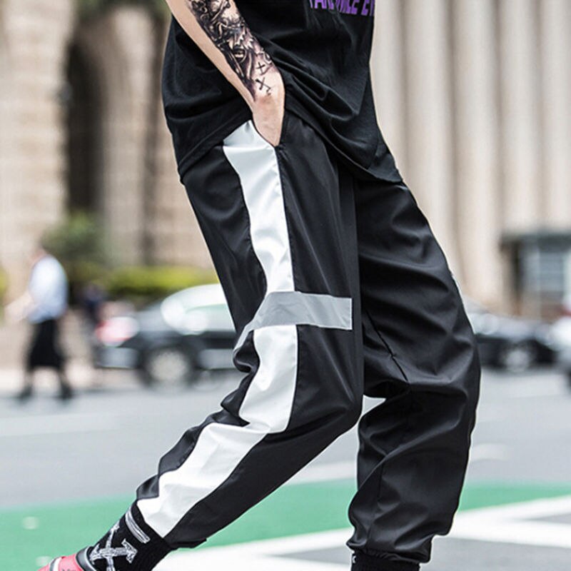 Men Sports Fitness Pants Striped Sweatpants Trousers Sport Hip Hop Jogging Pants