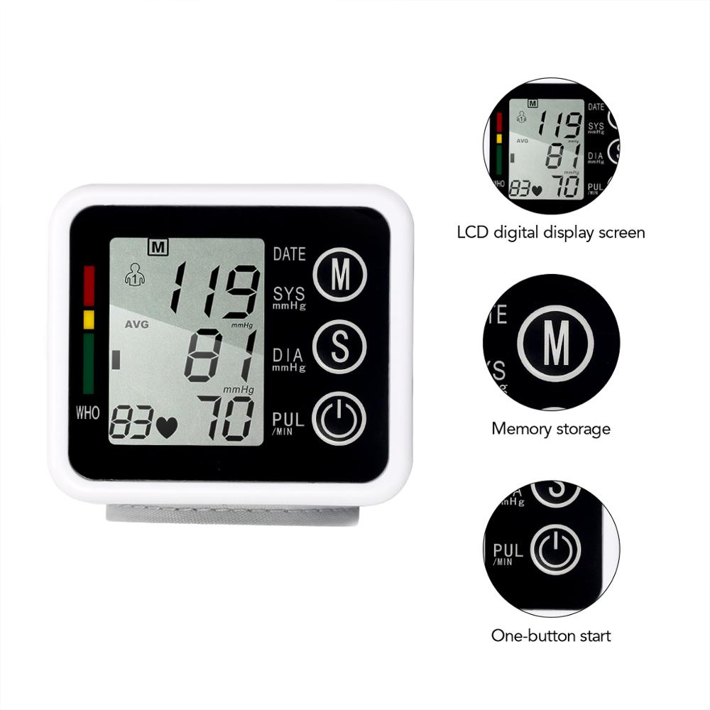 Moniteur de pression artérielle de poignet numérique OLIECO OLI-002R sphygmomanomètre automatique Portable poignet intelligent moniteur de fréquence cardiaque LCD