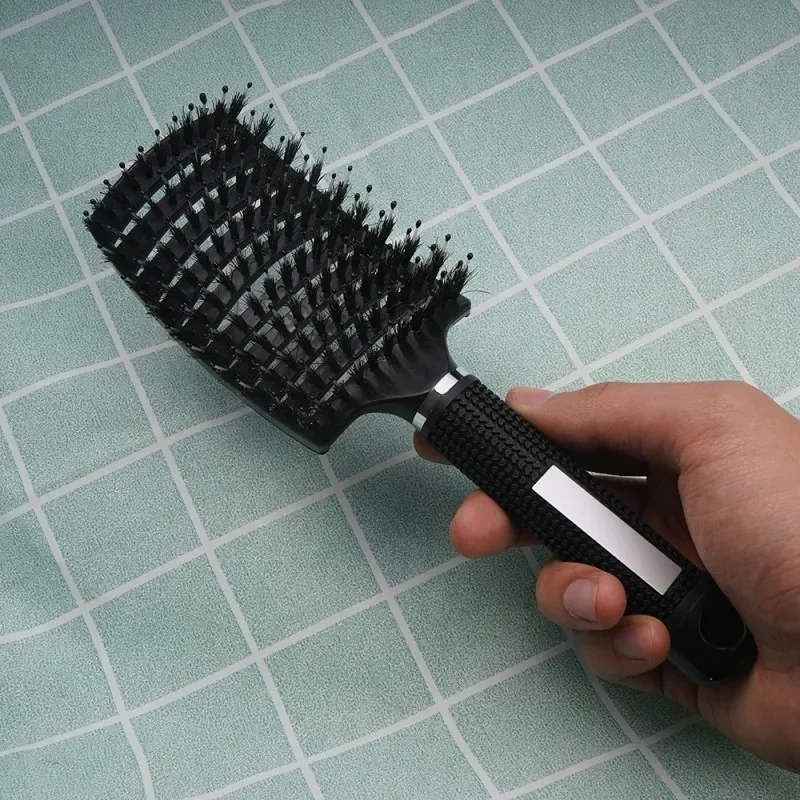 Cepillo para el cabello, cepillo para desenredar, cerdas y nailon, pelo rizado húmedo para mujer, peine para masaje del cuero cabelludo, herramientas de estilismo para salón de peluquería