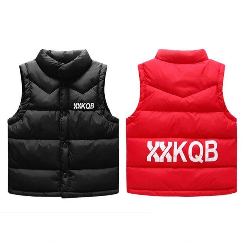 Children Warm Waistcoat Boys Letter Vest Girls Zipper Vest Kids Stand Collar Vest Kids Down Cotton Vest Kids Casual Cotton Vest