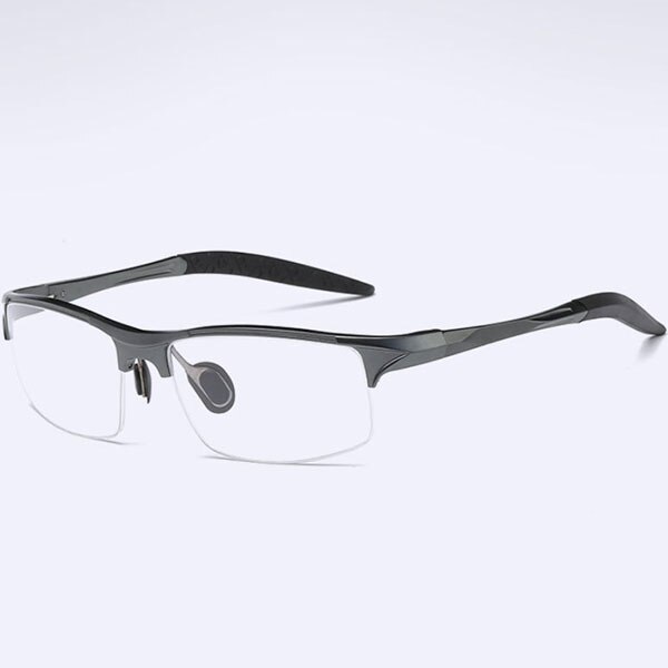 Super Light Aluminum Half Frame Glasses Men Brand Classic Myopia Prescription Eyeglasses Frame Male Ultralight: Gun