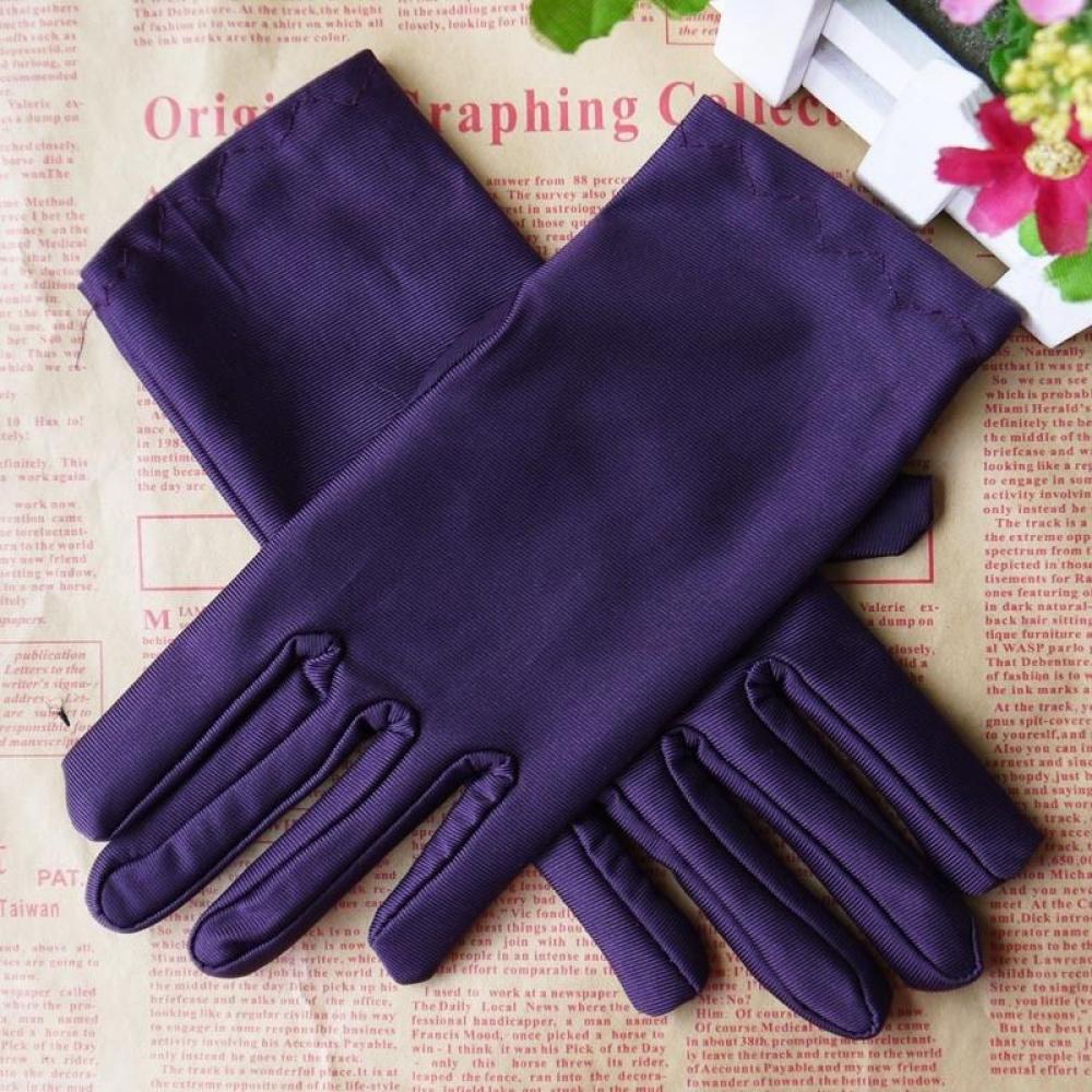 Evening Party Formal Prom Stretch Satin Gloves For Women Thin Stretch Gloves Dance Tight White Jewelry Gloves 5 Colors: purple