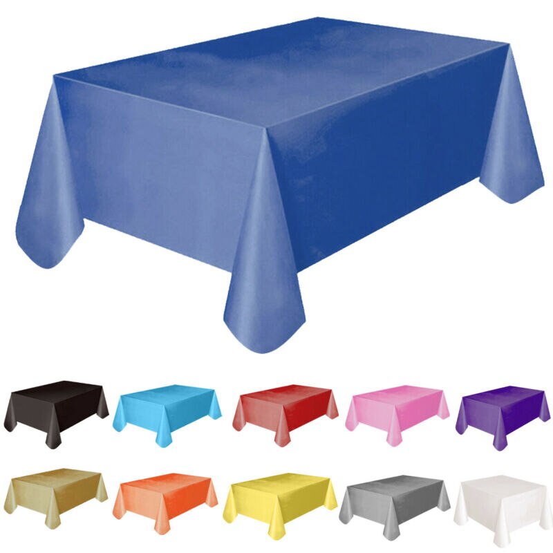 11 Color Solid Color Home Outdoor Wedding Hotel Party Banquet Tablecloth 137x183cm Rectangle Party Theme Plastic Table Cover