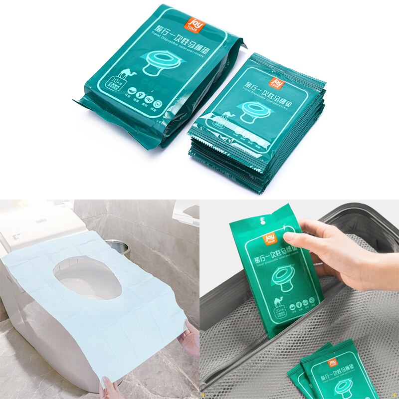 10pcs/bag Expendable Toilet Paper Mat Disposable Toilet Seat Cover Mat Eco-friendly Travel Gadget Portable Bathroom Accessories