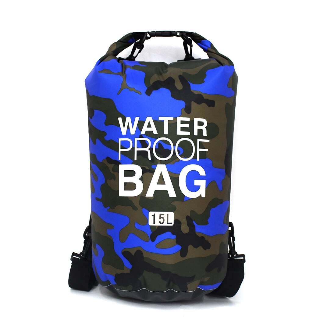 Pvc camouflage vandtæt rygsæk bærbar udendørs sport rafting dykning tørpose flodsporing svømning spandpose 5l 10l 15l: 5l orange