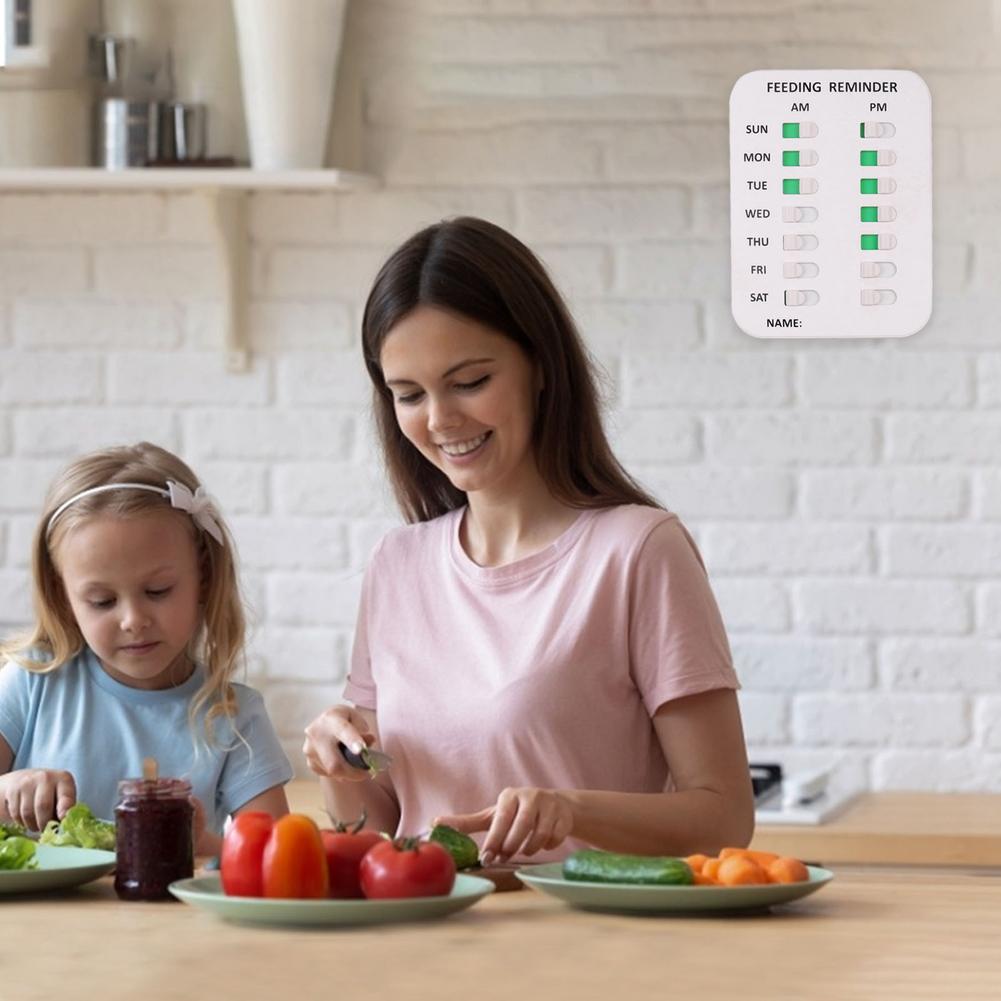 Pet Dog Cat Feeding Reminder Pet Feeding Chart Elderly Sticker Daily Indication Chart 3 Times A Day Reminder For Puppy/Kids/Old