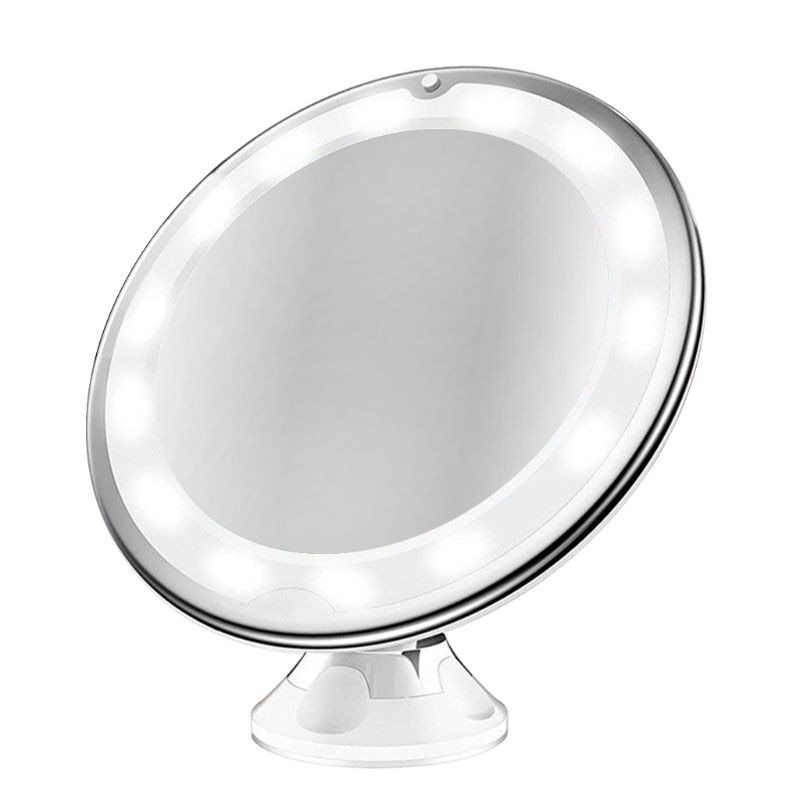 10x Makeup Mirror with LED Lights Cosmetic Magnification Mirrors with Gooseneck