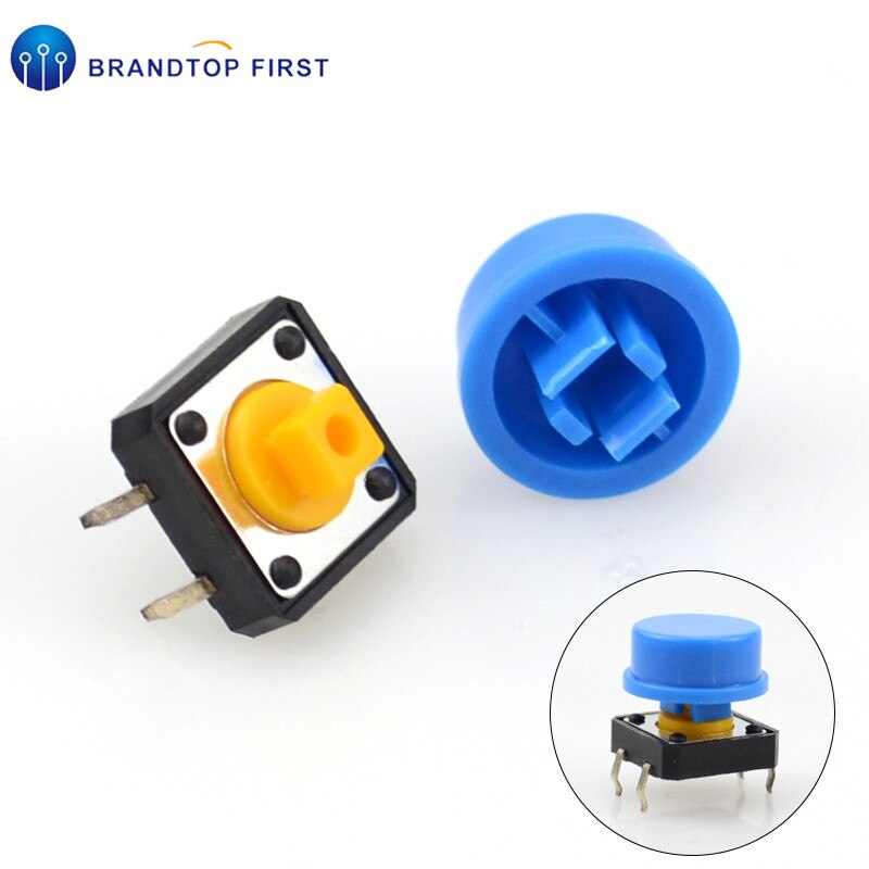 12x12x7.3 mm Tactile Switches Yellow Square Push Button Tact Switch 12*12*7.3 mm Micro Switches: Blue