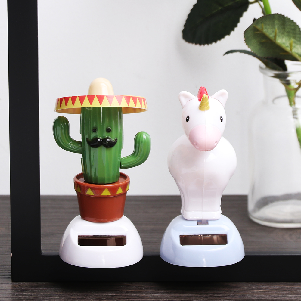 Schattige Zonne-energie Swing Dansen Speelgoed Cartoon Cactus Stijl Flip Flap Speelgoed Schudden Moving Home Auto Bureau Decor Ornament