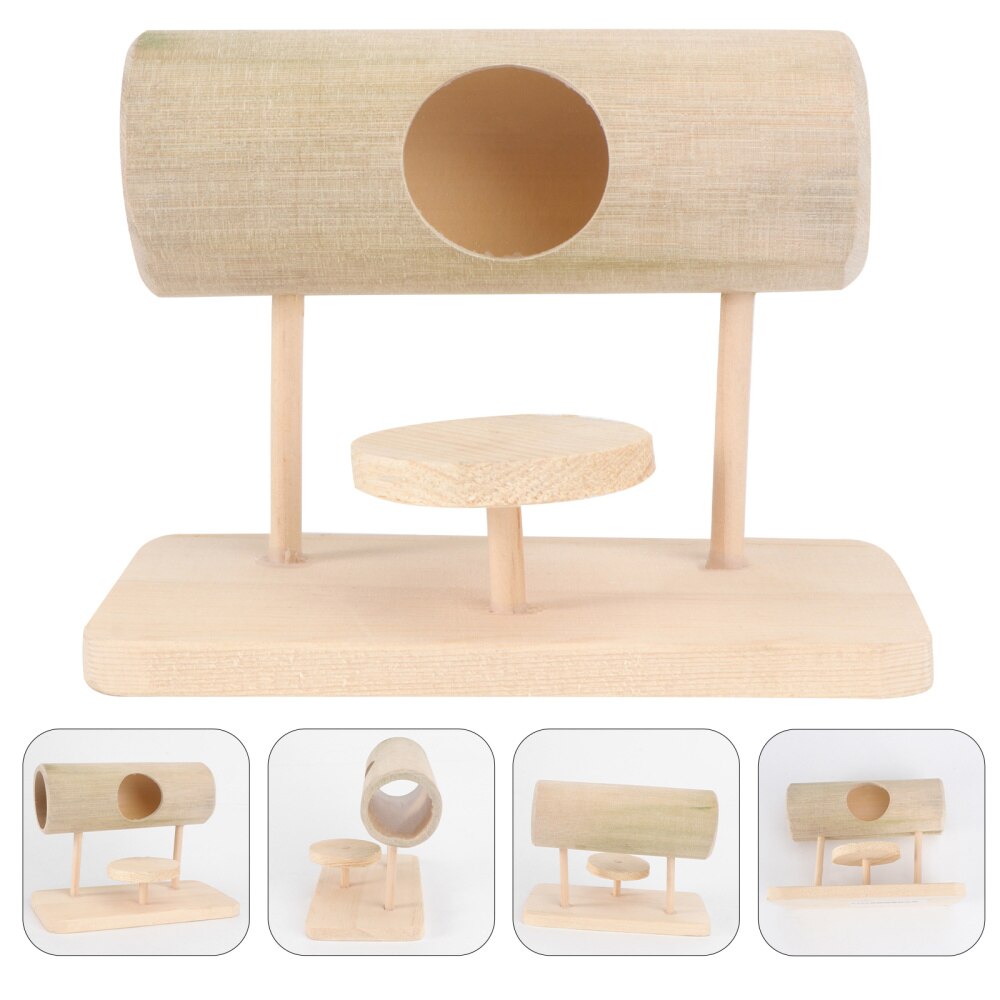 1pc Adorable Wooden Hamster Tunnel Plaything Hamster Crawling Hamster