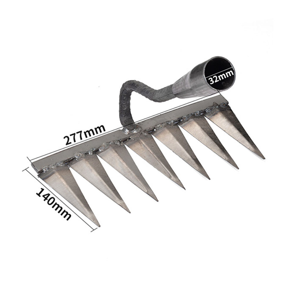 Metal Weeding Hoe Rake, Weeders De Jardim De Aço Inoxidável, Grass Rooting Solto Solo, Remoção manual de ervas daninhas, Extrator, Ferramentas De Jardinagem: Cinza escuro
