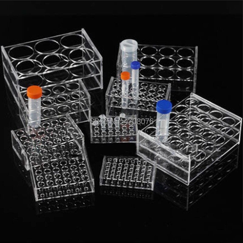 Plastic Lab Test Tube Holder Transparent Test Tube Rack/Shelf For Centrifugal Tube for lab supplies 18 holes * dia 16.5mm