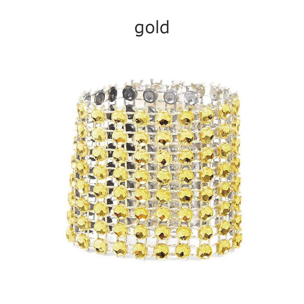 100 Pcs Goud Zilver Servet Ring Stoelen Gespen Ambachten Strass Strikken Houder Handgemaakte Party Benodigdheden Bruiloft Evenement Decoratie: Goud