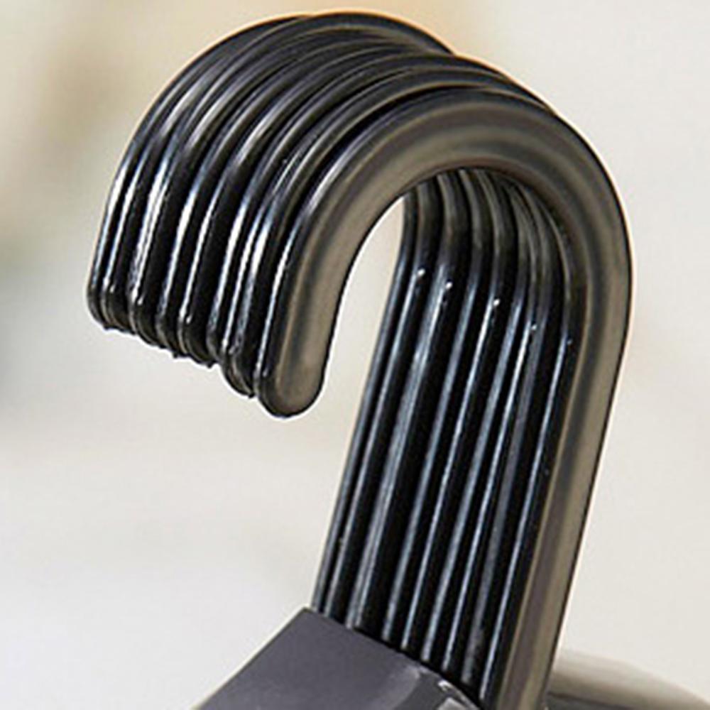 10pcs Adult Clothing Hanger Black Plastic Portable Household Clothes Dress Organizer Non-Slip Outdoor Dry Clothes Hanging Rack
