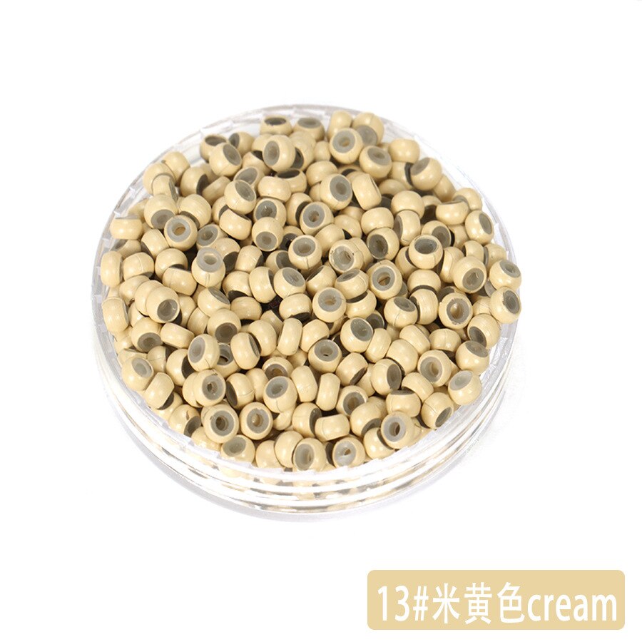 SHUOHAN-Anillo de cobre de silicona para extensiones de cabello, Nano Micro tubo de enlace para extensiones de peluca, cuentas forradas, herramientas de salón, nanómetro con cuentas, 3x2mm, 1000 Uds.