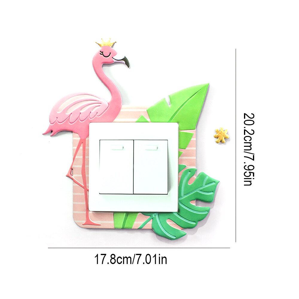Leuke Eenhoorn Licht Schakelaar Stickers Cover,Interrupteurs Autocollant Commutateur: flamingos