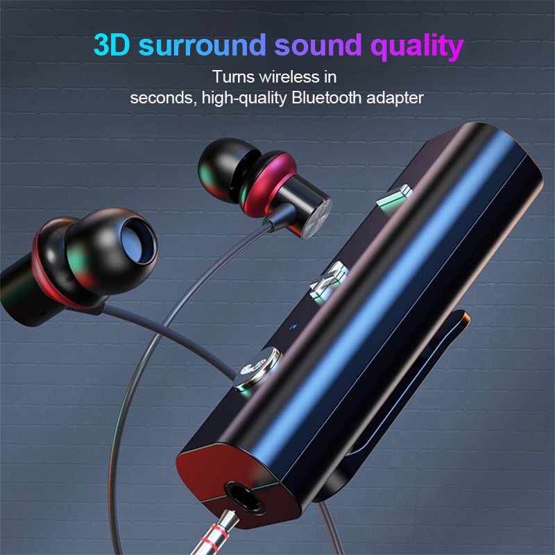 1PC Bluetooth 5.0 Adapter Receiver For 3.5mm Jack Earphone Wireless Adapter Bluetooth Auxiliary Audio Music Transmitter