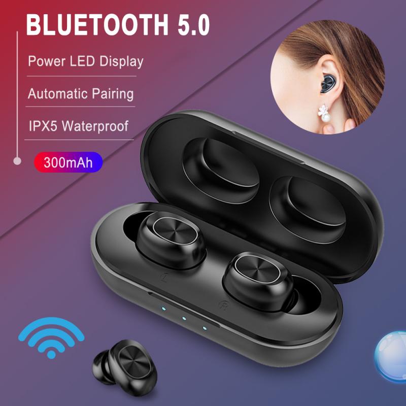 B5 Tws Bluetooth Draadloze Oortelefoon 5.0 Touch Control Oordopjes Waterdichte 9D Stereo Muziek Headset 300 Mah Power Bank