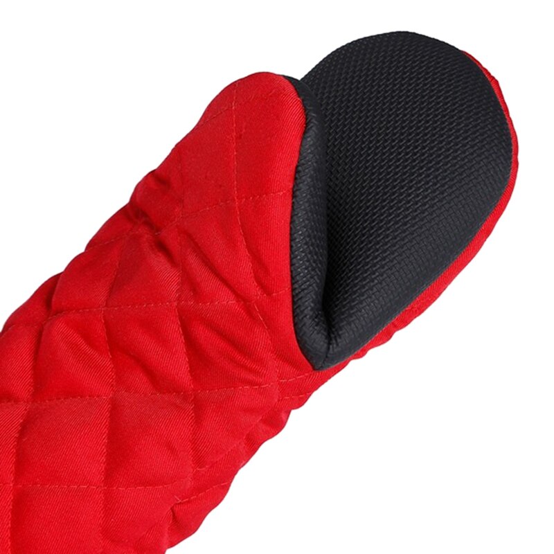 Guantes largos antideslizantes para horno, manoplas de seguridad resistentes al calor, utensilios de cocina para el hogar