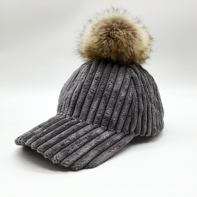 Kvinnor höst vinter hatt manchester hår boll justerbar kvinnlig hatt casual hatt casquette: A -2