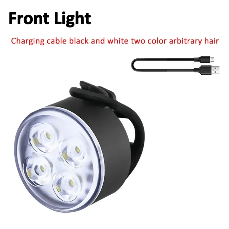 Luz trasera delantera para bicicleta, luz LED para bicicleta, faro con carga USB, luz trasera duradera para ciclismo, lámpara para bicicleta, accesorios para bicicleta: Rojo