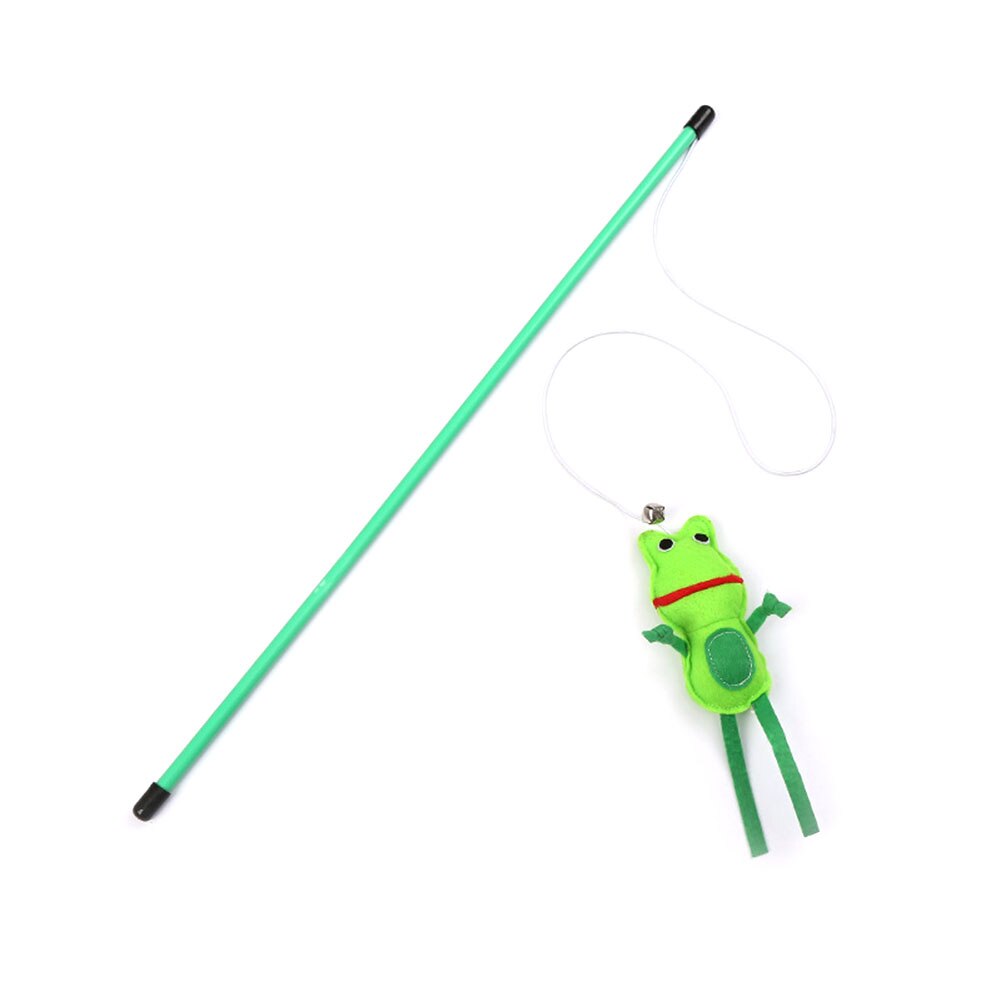 1PC zabawna zabawka dla kota kotek zwiastun Stick z dzwoneczkami interaktywne pióro zwierzę domowe gra pręt szczeniak zabawka na drucie różdżka artykuły dla zwierząt: żaba