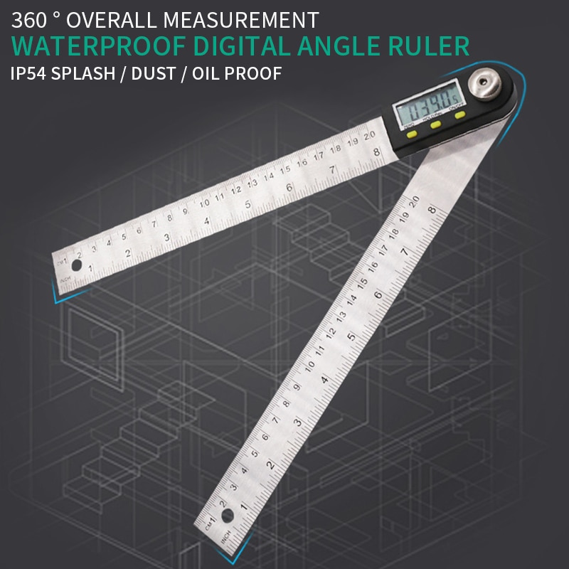 Digital Protractor 200mm Digital Angle Finder Protractor Ruler Meter Inclinometer Goniometer Level Electronic Angle Gauge