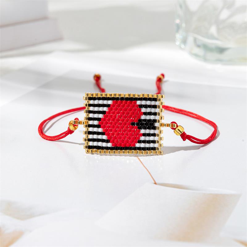 Bluestar Mode Hart Armband Voor Vrouwen Charme Miyuki Kralen Ketting Armbanden & Armband Feest Verjaardag Waterdicht Sieraden Cadeau: Hot Stamping